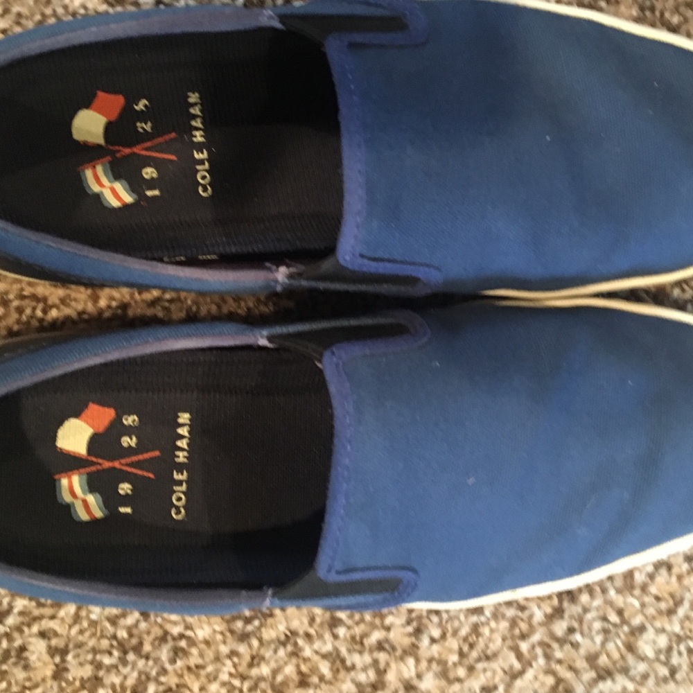 Cole haan blue slip on shoes